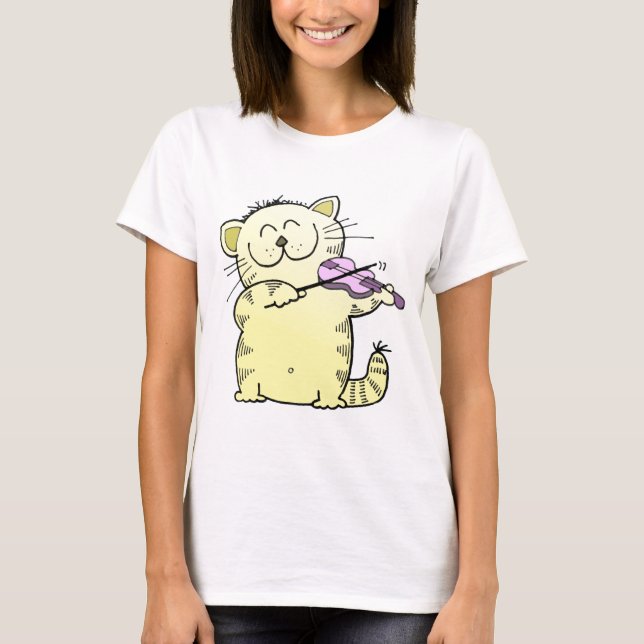 Miezekatze-Spiel-Violine T-Shirt (Vorderseite)