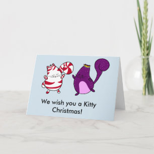 Miezekatze-Weihnachtsraum-innere Feiertagskarte