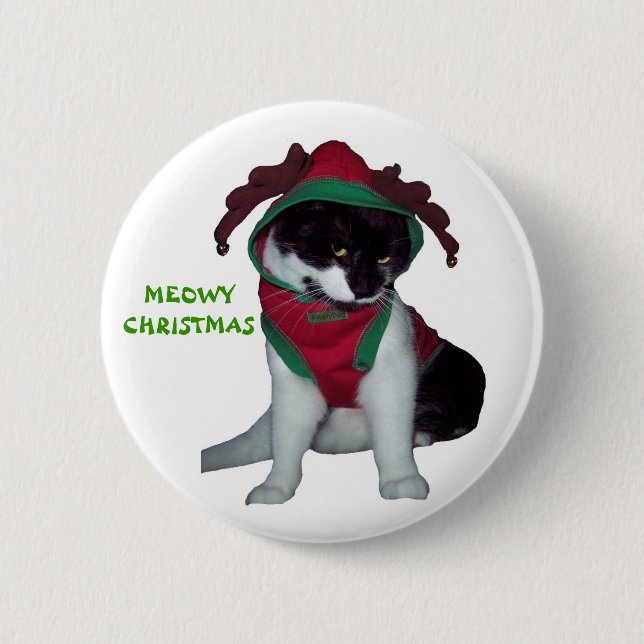 MIEZEKATZEcat-WEIHNACHTSknopf Button (Vorderseite)