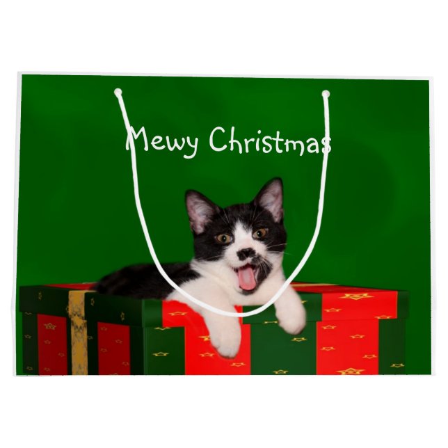 Miezekatzekatze Weihnachten Große Geschenktüte (Rückseite)