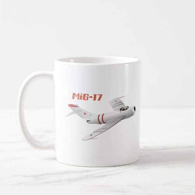 MiG-17 sowjetischer Jet-Kämpfer Kaffeetasse (Links)
