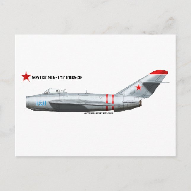 MiG-17F Fresco-Jet-Kämpfer Postkarte (Vorderseite)