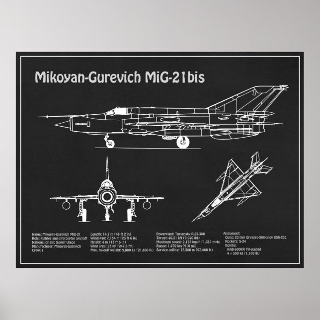 MiG-21 bis - Flugzeugkonzepte PD Poster (Vorne)