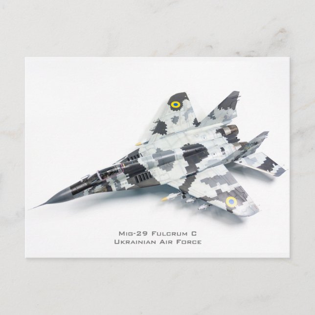 Mig-29 Fulcrum C Ukrainische Luftwaffe Postkarte (Vorderseite)
