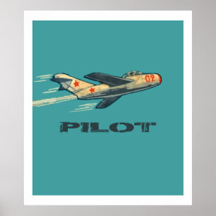 MIG PILOT (Vintager russischer Konfektionsverpacke Poster