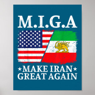 Miga Mach Iran wieder groß Illustration Poster