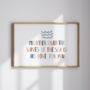 Mighter als die Wellen Christlich Kids Poster