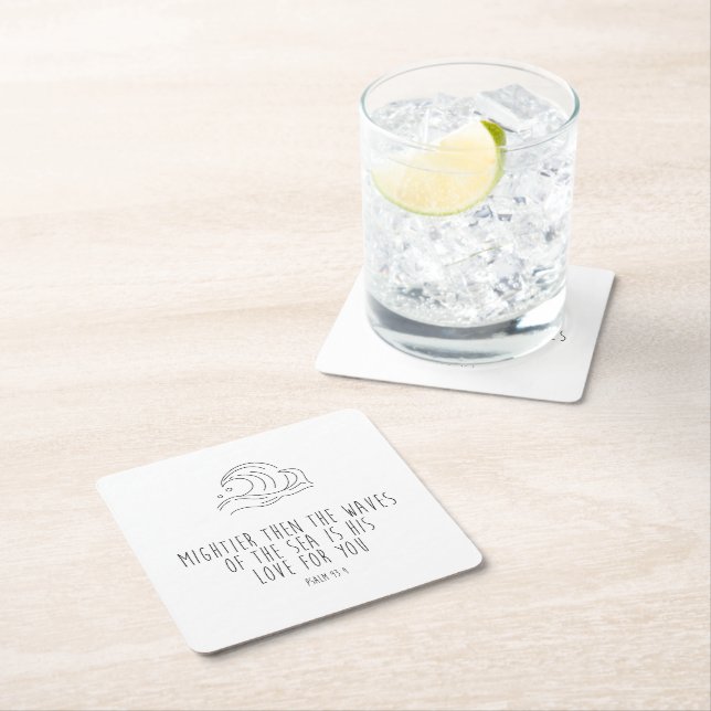 Mightier than the waves of the sea rechteckiger pappuntersetzer (Vor Ort)