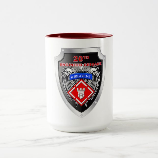 Mighty 20. Engineer Brigade-Im Flugzeug Wappen Tasse (Zentrum)