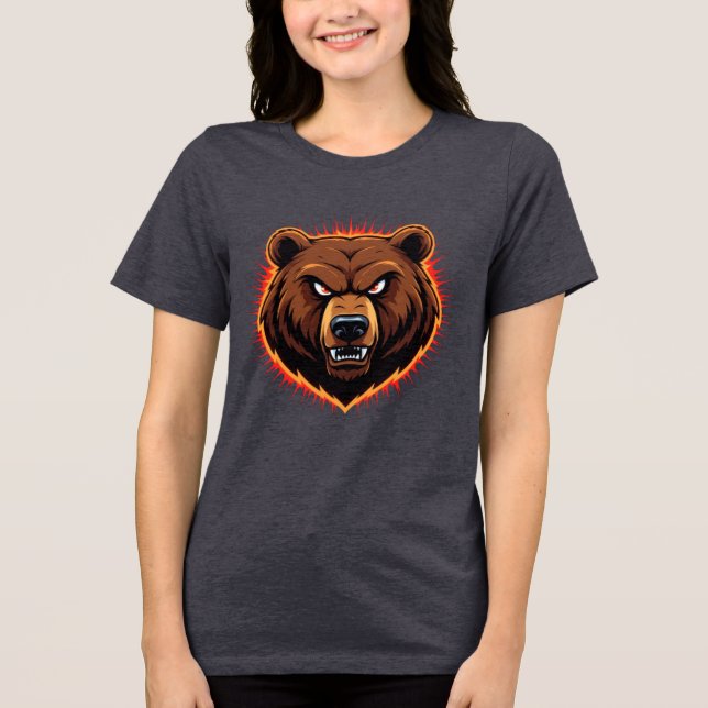 Mighty Bear – Raw Strength of Nature Tri-Blend Shirt (Vorderseite)