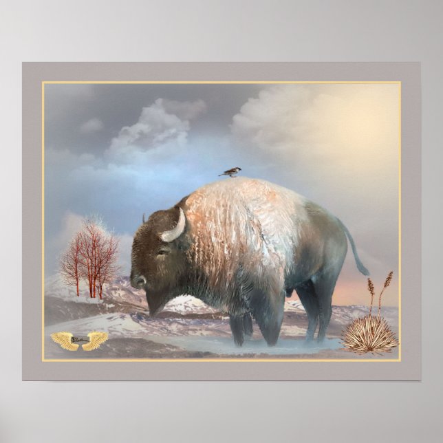 Mighty Buffalo American Bison Poster (Vorne)