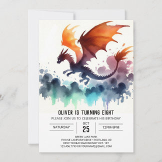 Mighty Dragon Birthday Digital Einladung