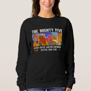 Mighty Five National Parks List Vintag Sweatshirt