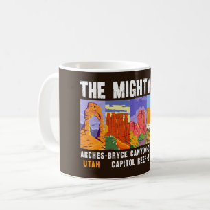 Mighty Five Utah Nationalparks Liste Vintage Kaffeetasse