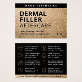 Mighty Glitzer Gold Dermal Filler Aftercare Card