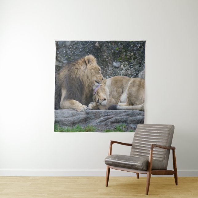 Mighty Lion Liebe Wandteppich (Beispiel)