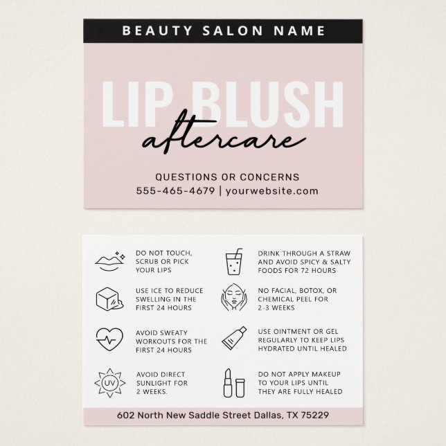 Mighty Lip Blush nach Care Instruction Card (Vorne & Hinten)