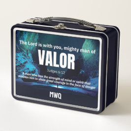 MIGHTY MAN OF VALOR Personalized Christian  Metall Brotdose