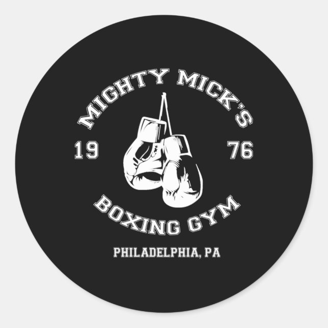 Mighty Micks Boxgym 1976 Runder Aufkleber (Vorderseite)