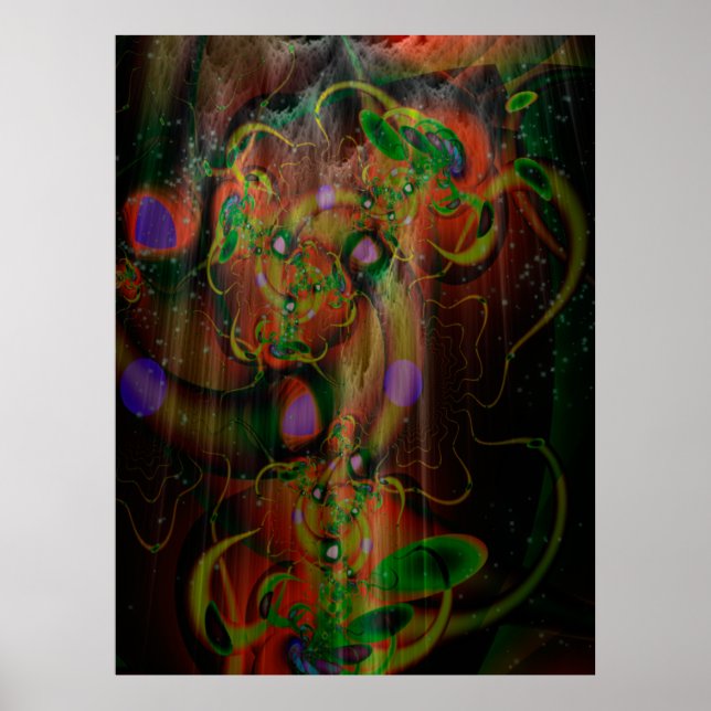 Mighty Mushroom Tree Psychedelic Art Poster (Vorne)