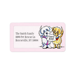 Mighty Mutts Adoptier Studio Pink Adressaufkleber
