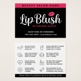 Mighty Pink Lip Blush Aftercare Adress Card