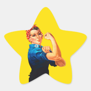 Mighty Rosie The Riveter Retro Style Stern-Aufkleber