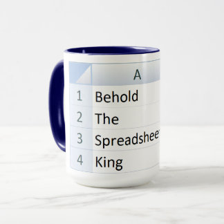 Mighty Spreadsheet King, Excel Blue Tasse