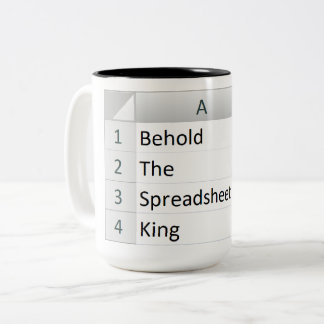 Mighty Spreadsheet King, Excel Silver Zweifarbige Tasse