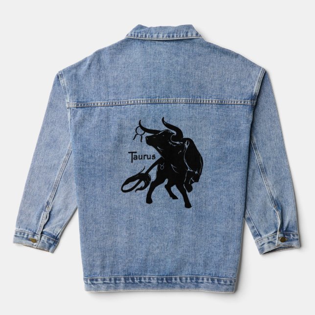 Mighty Taurus The Bull Zodiac Jeansjacke (Rückseite)