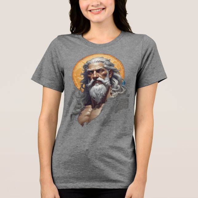 Mighty Zeus - Gott des Donners Tri-Blend Shirt (Vorderseite)