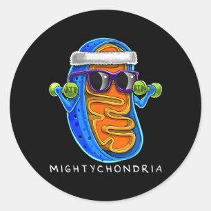 Mightychondria Zellbiologie-Lehrer Fu lustig Runder Aufkleber
