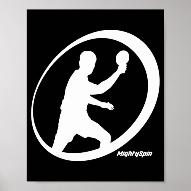 MightySpin Ping Pong T-Shirt Tischtennis Komfort Poster (Vorne)