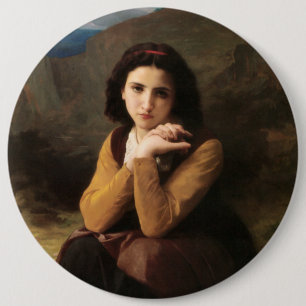 Mignon Innocence Adoleszenz Girl, Bouguereau Button