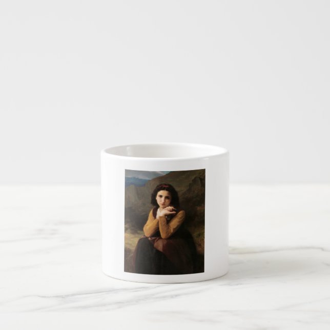Mignon Innocence Adoleszenz Girl, Bouguereau Espressotasse (Vorderseite)