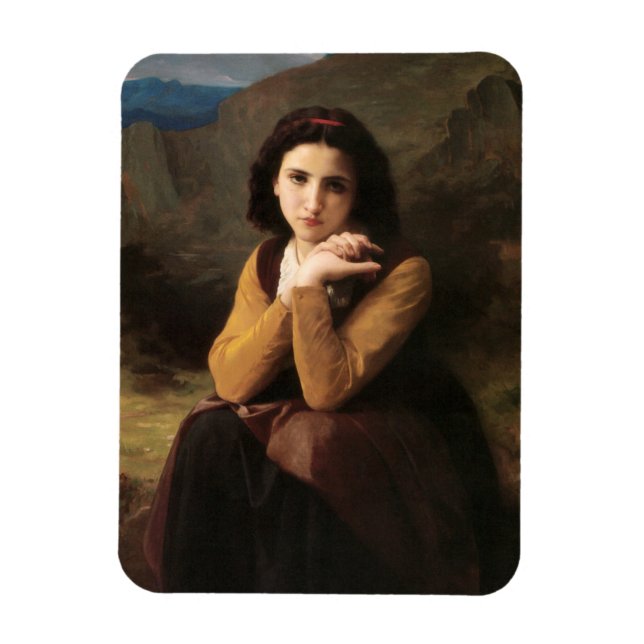 Mignon Innocence Adoleszenz Girl, Bouguereau Magnet (Vertikal)