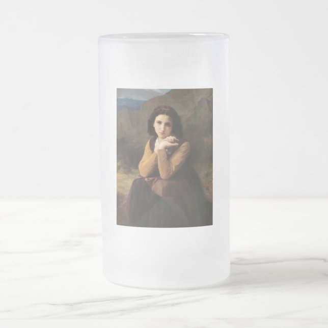 Mignon Innocence Adoleszenz Girl, Bouguereau Mattglas Bierglas (Mittel)
