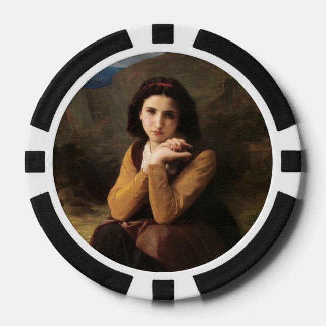Mignon Innocence Adoleszenz Girl, Bouguereau Pokerchips (Vorderseite)