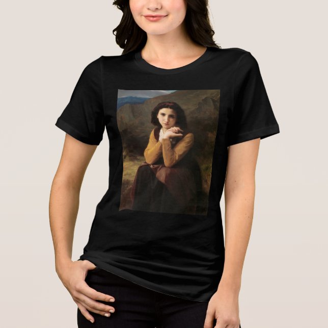 Mignon Innocence Adoleszenz Girl, Bouguereau Tri-Blend Shirt (Vorderseite)