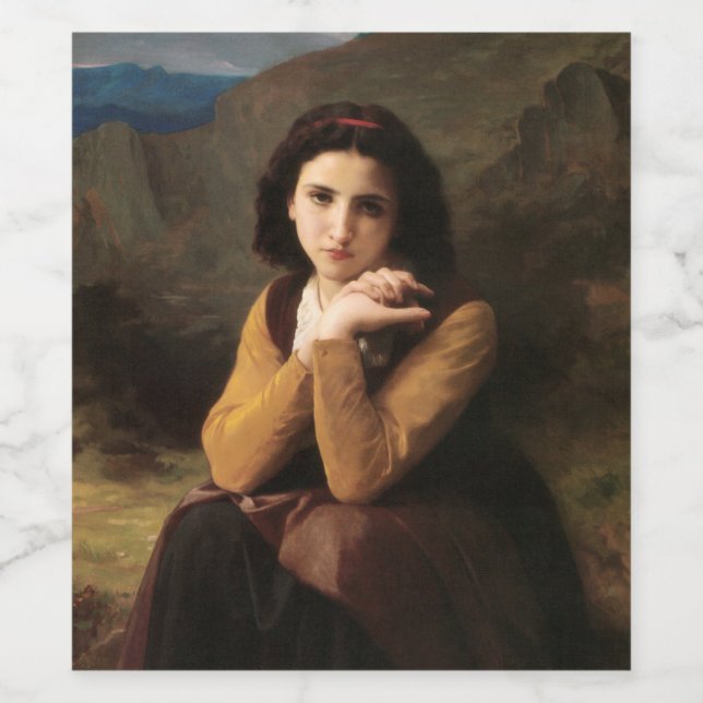 Mignon Innocence Adoleszenz Girl, Bouguereau Weinetikett (Einzelnes Label)