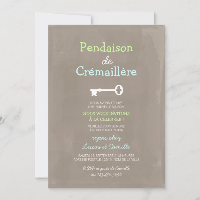 Mignon Pendaison de Crémaillère Einladung (Vorderseite)