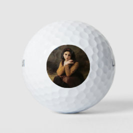 Mignon (Sweet Young French Girl) (von Bouguereau) Golfball