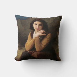 Mignon (Sweet Young French Girl) (von Bouguereau) Kissen