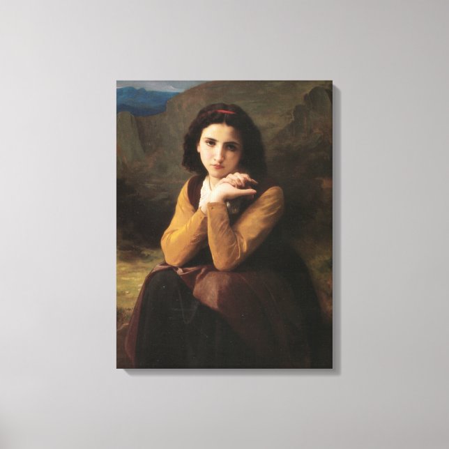 Mignon (Sweet Young French Girl) (von Bouguereau) Leinwanddruck (Vorderseite)