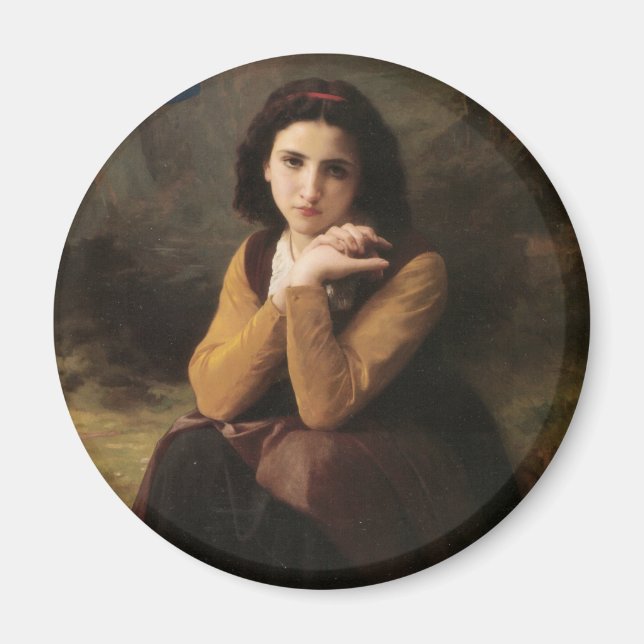 Mignon (Sweet Young French Girl) (von Bouguereau) Magnet (Vorne)