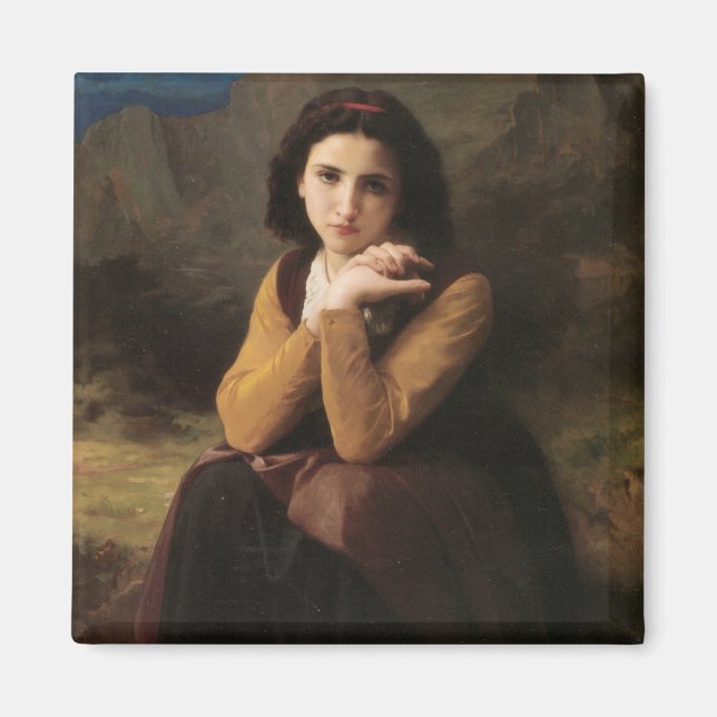 Mignon (Sweet Young French Girl) (von Bouguereau) Magnet (Vorne)