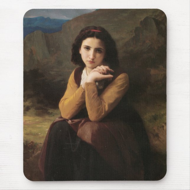 Mignon (Sweet Young French Girl) (von Bouguereau) Mousepad (Vorne)