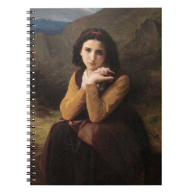 Mignon (Sweet Young French Girl) (von Bouguereau) Notizblock (Vorderseite)