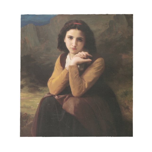 Mignon (Sweet Young French Girl) (von Bouguereau) Notizblock (Vorderseite)