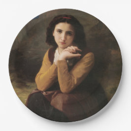 Mignon (Sweet Young French Girl) (von Bouguereau) Pappteller